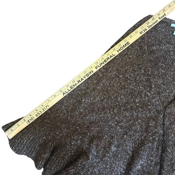 Cabi Women Ruffle Hem Brown Marled Knit Sweater Poncho Shawl One Sz Boho Hippie - Picture 13 of 15
